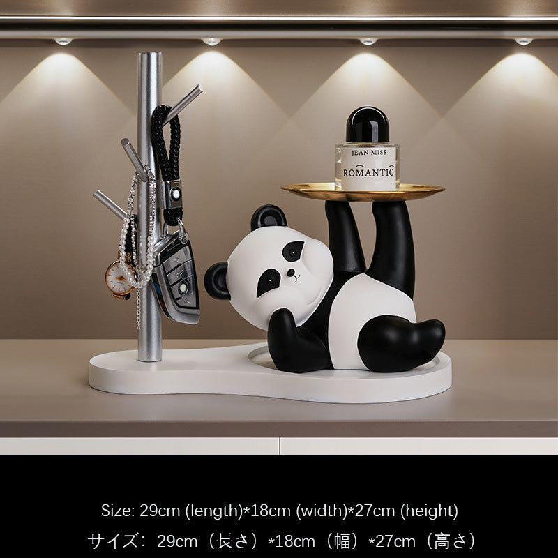 Pandas Jewelry Creative panda ornament key plate storage decorative gift