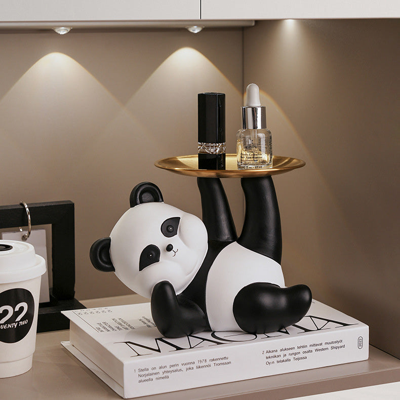 Pandas Jewelry Creative panda ornament key plate storage decorative gift
