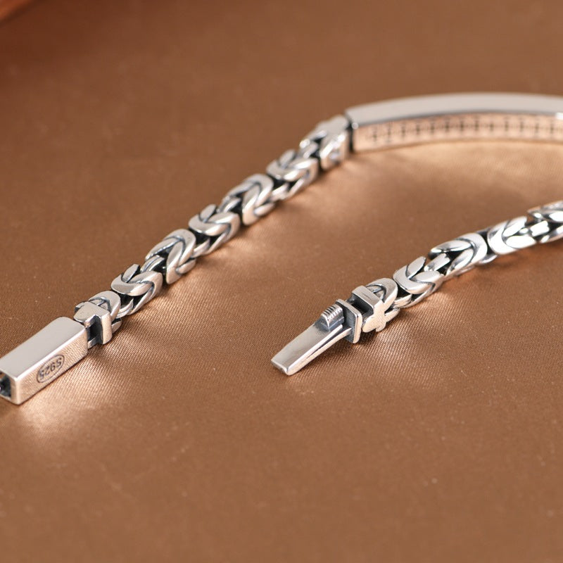 Pandas Jewelry Vintage Custom Men's Sterling Silver Bracelet